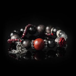 Silver Sheen Obsidian and Red Obsidian Bracelet, For Bold Souls Who Love to Make a Statement, Panidea Jewelry