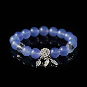 Blue Chalcedony with Clear Quartz and Dreamcatcher Bracelet, Panidea Jewelry