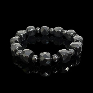 Faceted Starshine Obsidian Bracelet , Confident Shine in Calm Strength , Panidea Jewelry
