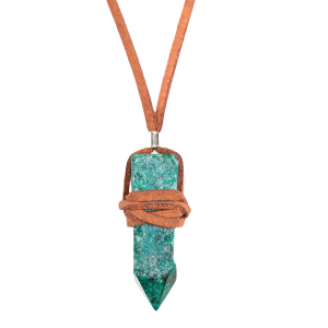 Turquoise Crystal Point Necklace, Panidea Jewelry
