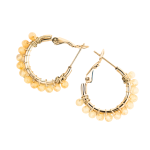 Citrine Crystal Hoop Earrings, Panidea Jewelry