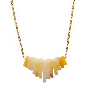 Yellow Serpentine Collar Necklace, Panidea Jewelry