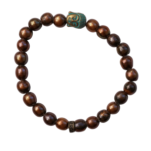 Golden Pearl Buddha Bracelet, Panidea Jewelry